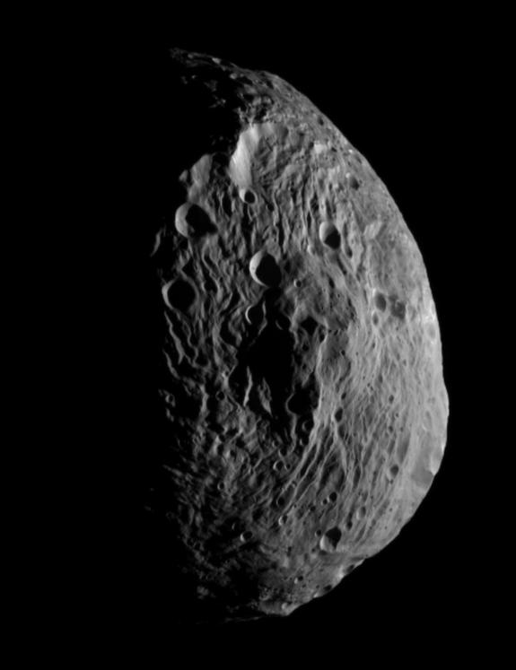 NASA's Dawn spacecraft obtained this image with its framing camera on July 18, 2011. It was taken from a distance of about 6,500 miles (10,500 kilometers) away from the protoplanet Vesta.