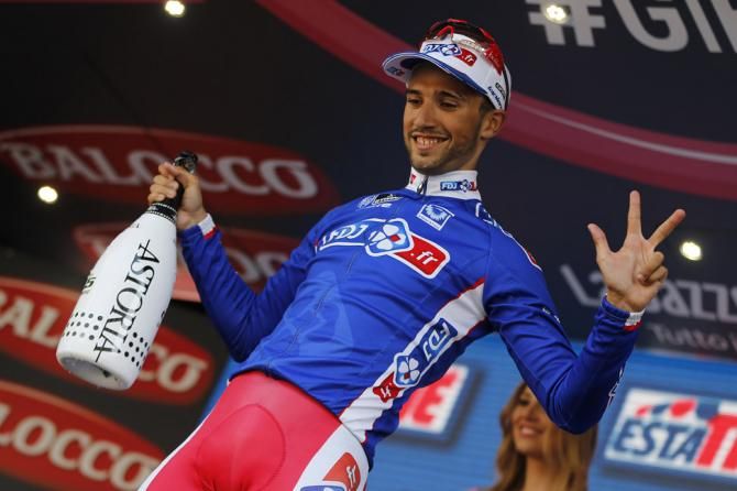 Nacer Bouhanni on the podium