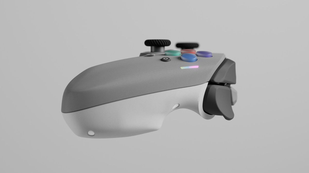 The unique grip shape of the Genki Manta from the side