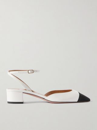 French Flirt 35 Grosgrain-Trimmed Leather Mary Jane Pumps