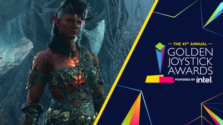 Baldur's Gate 3 winning at the Golden Joystick Awards 2023