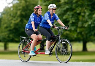 Sophie, Countess of Wessex, in her role as patron of sight loss charity Vision Foundation, joins a group of visually impaired cyclists for a tandem bike ride