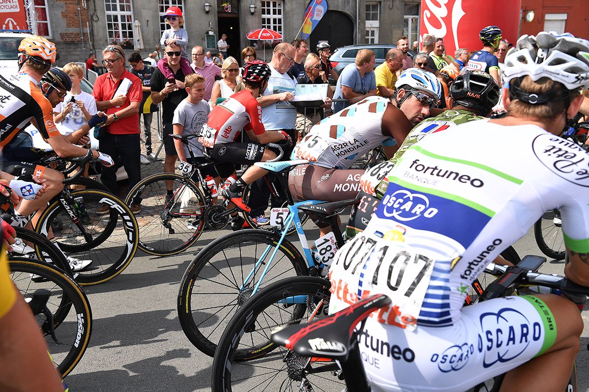 The riders wait for the start