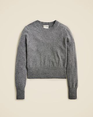 Cashmere Shrunken Crewneck Sweater