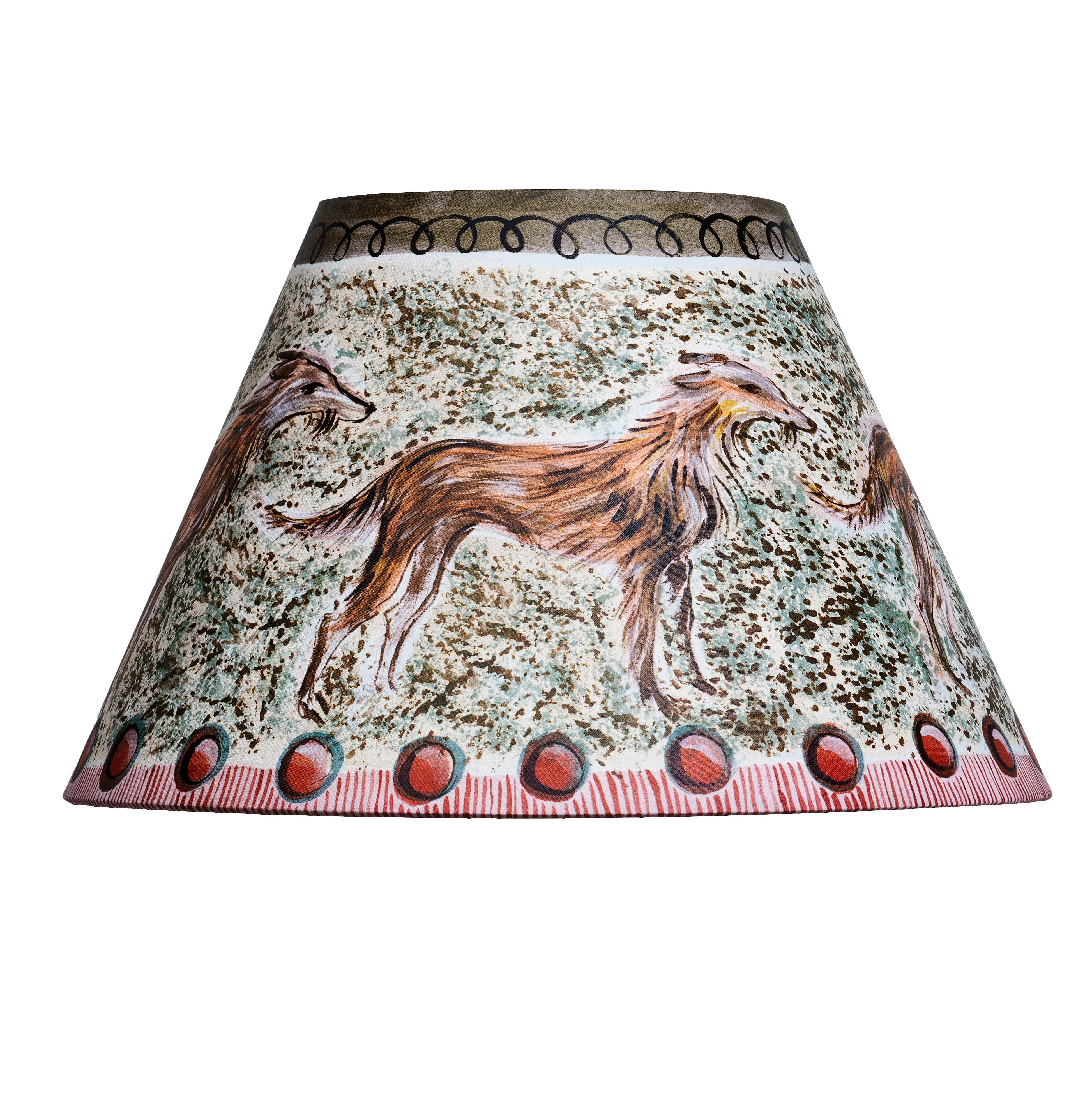 Olive Hound illustrated lampshade