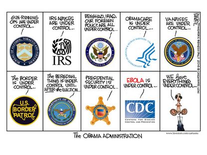 Obama cartoon U.S. administration IRS border CDC