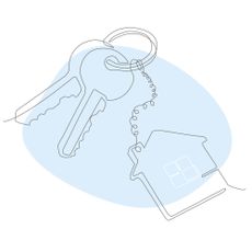 illustration of house keys on a blue background