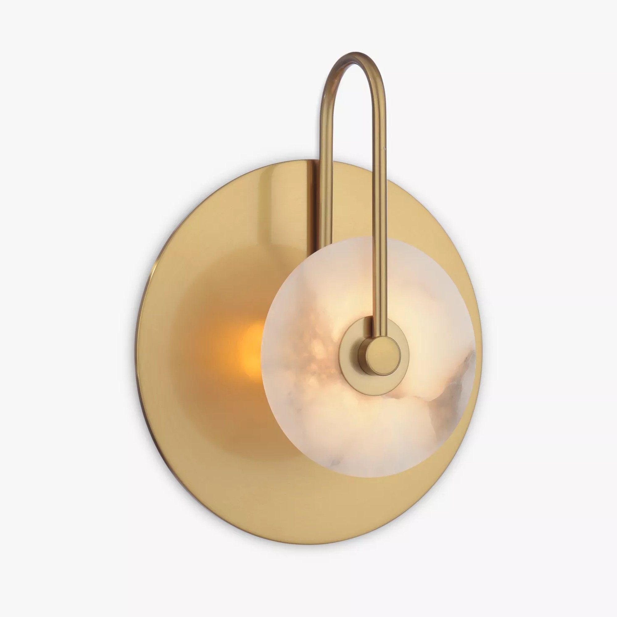 John Lewis Alabaster Wall Light, Brass