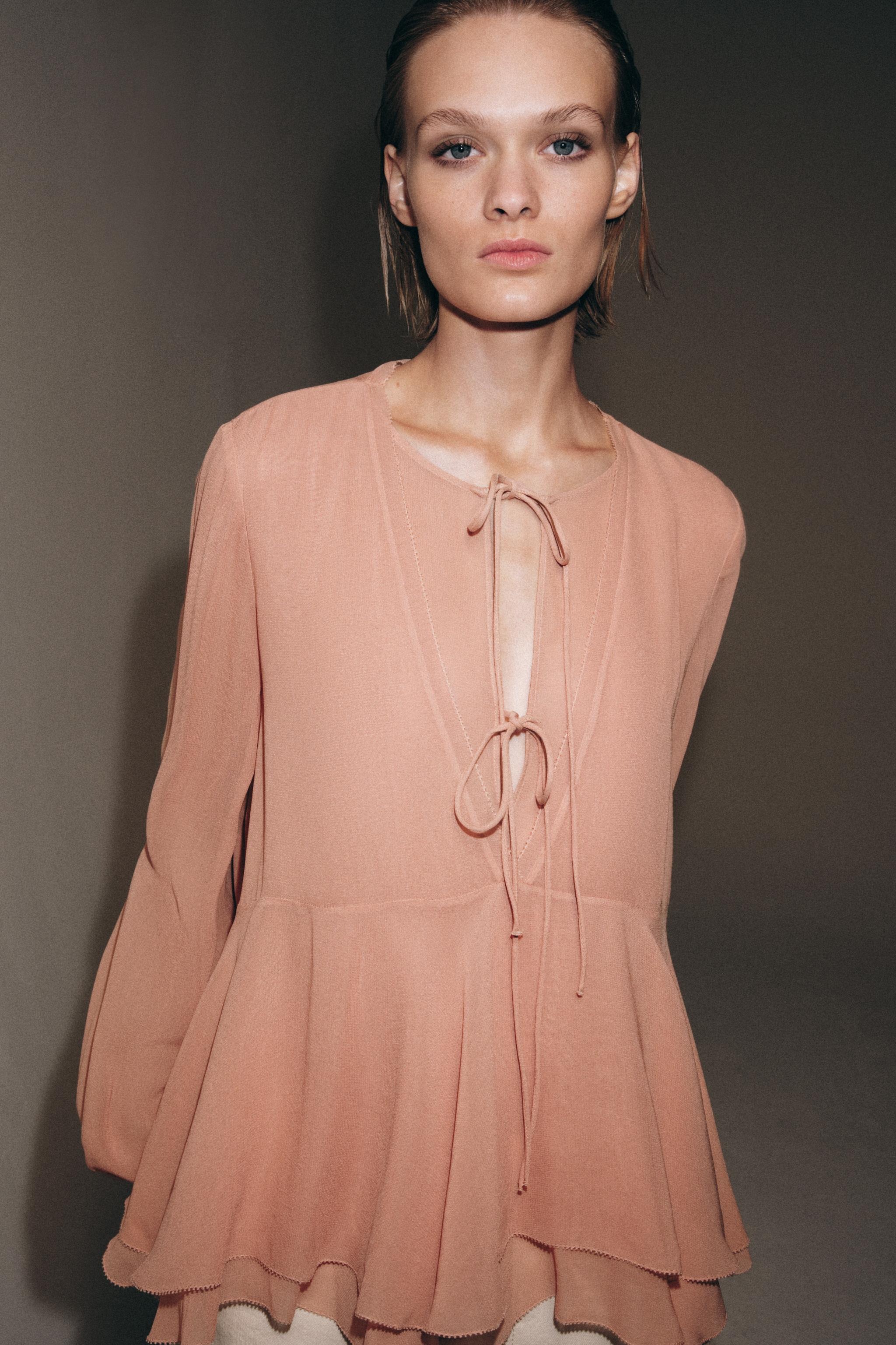 zara, ZW COLLECTION RUFFLED BLOUSE