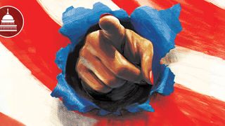 Red, Hand, Finger, Gesture, Flag, Electric blue, Thumb, Paint, World,