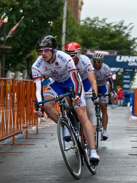 Team Mazur/Coaching ByKyle exits the start chute and prepares for their first lap.