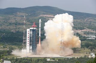 A Long March 4B rocket carrying the TECIS 1 Earth-observation satellite lifts off from Taiyuan Satellite Launch Center on Aug. 3, 2022.