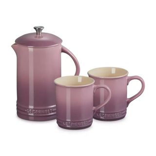 Le Creuset Stoneware French Press & Set of 2 12-Oz Mugs