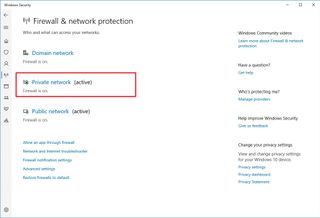 Microsoft Defender Firewall settings