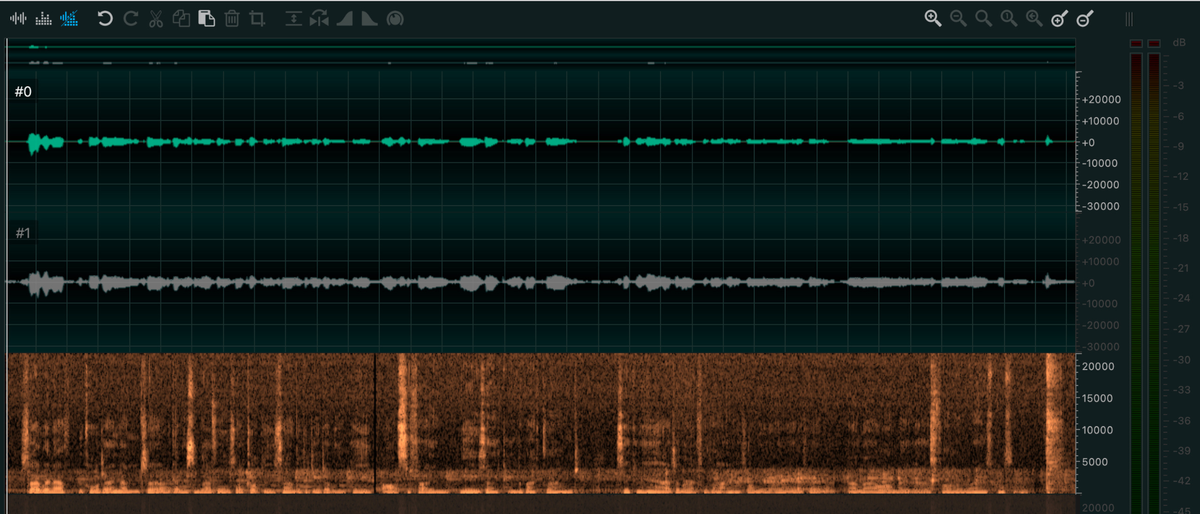 Ocenaudio free audio editor in use