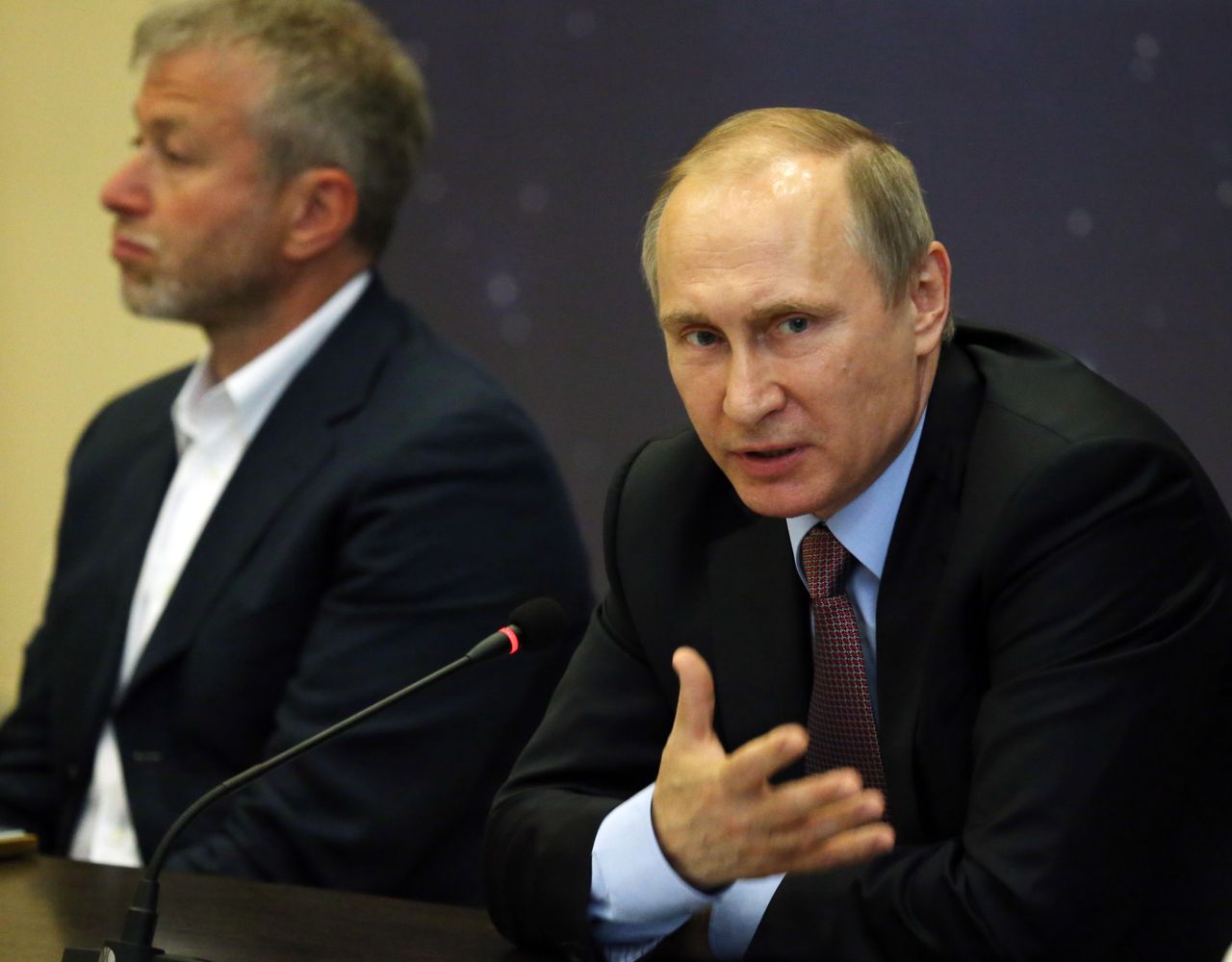 Roman Abramovich and Vladimir Putin.