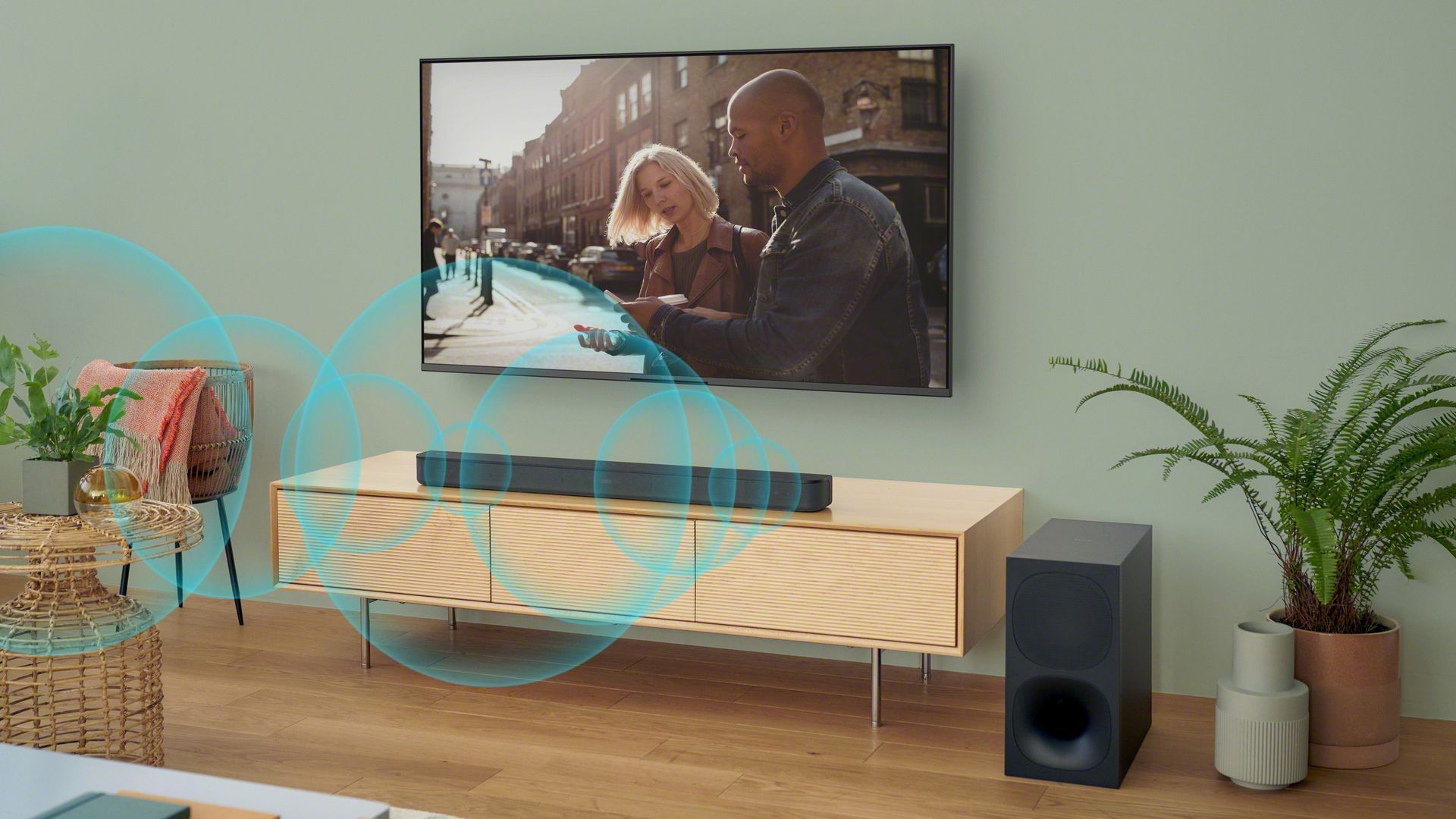 This new Sony soundbar offers 5.1 surround sound from a simple 2.1
