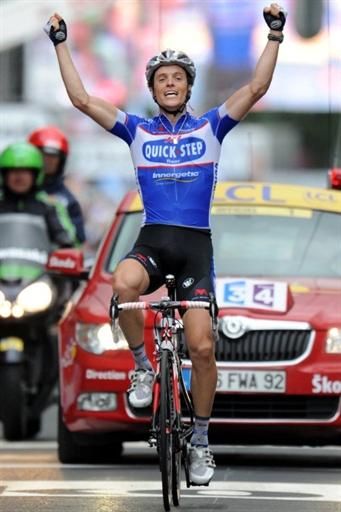 Sylvain Chavanel (Quick Step) takes an emotional victory in Spa.