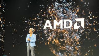 AMD chief executive Lisa Su pictured on stage at the AMD Advancing AI conference, hosted at the Moscone Center in San Francisco, California.