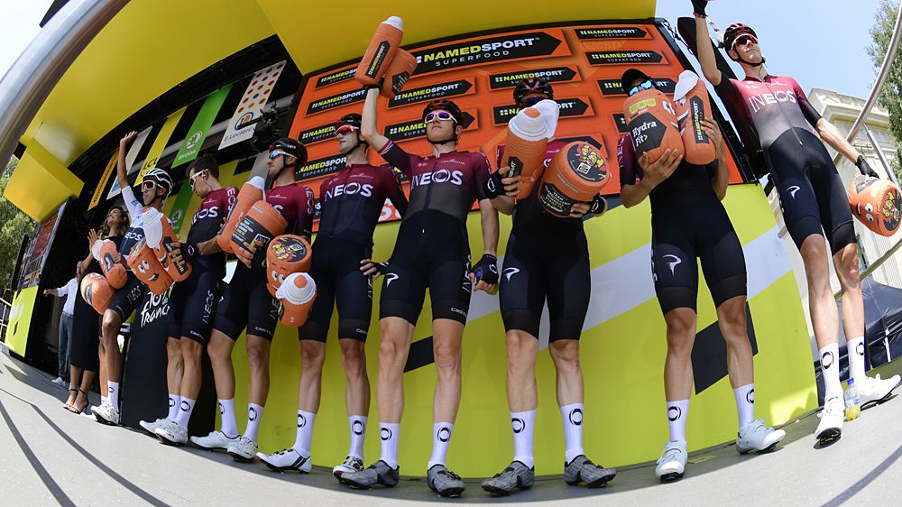 Team Ineos on stage ahead of stage 16 at the Tour de France