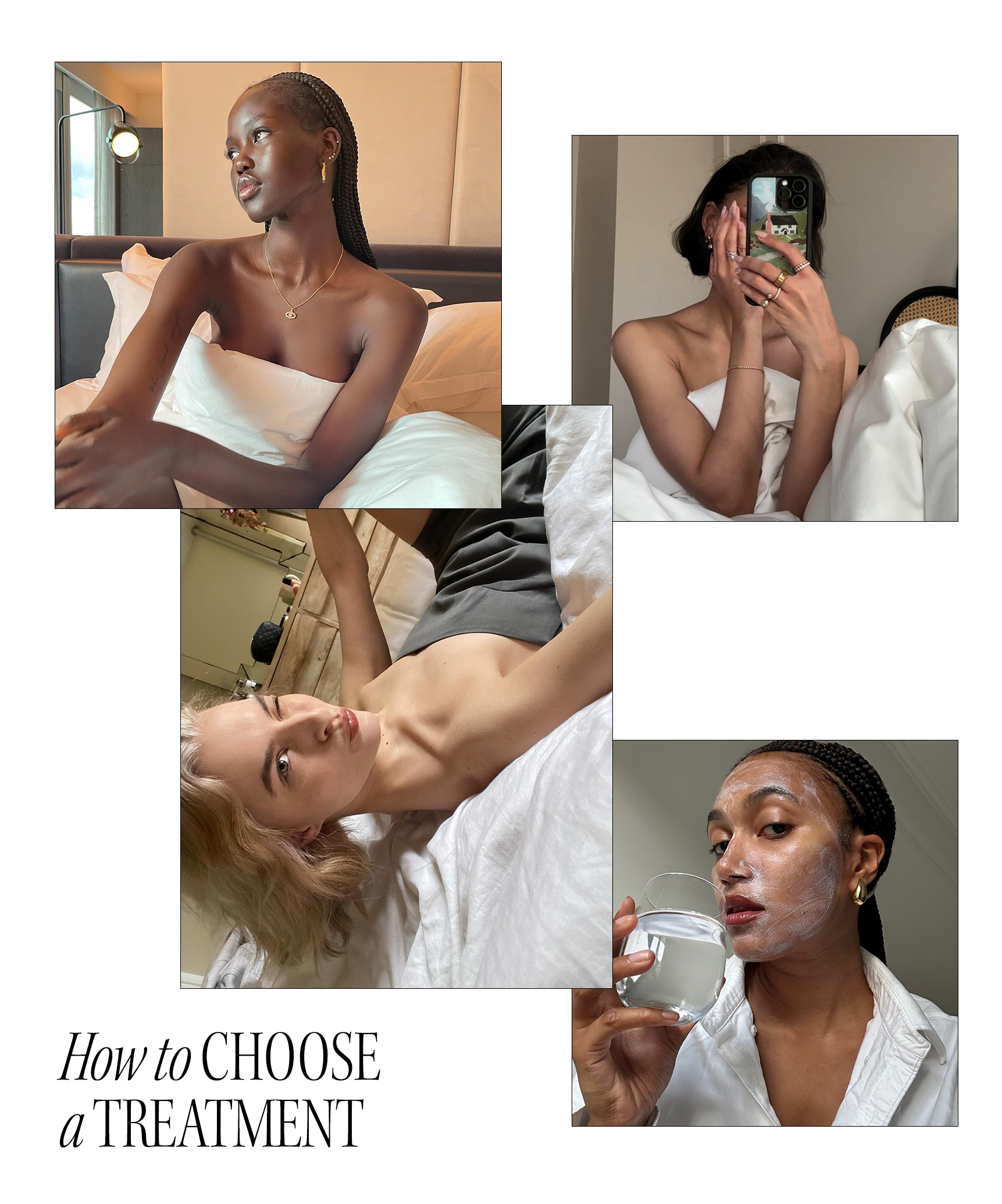 Photo collage of women with glowing skin