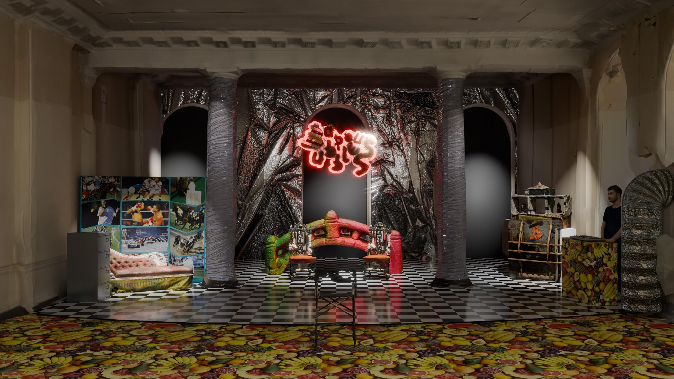 A render of John Costi's exhibition set
