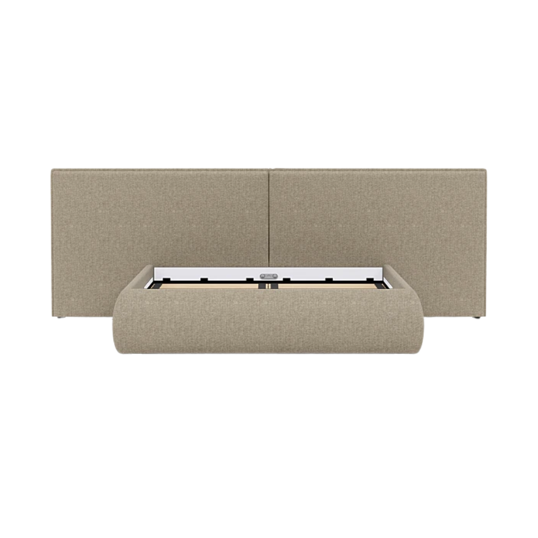 Cozey, Extended Rounded Ara Bed in Flax Performance Fabric