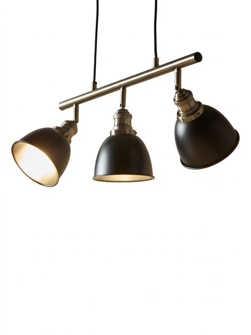 Black & Brass Dome Triple Pendant