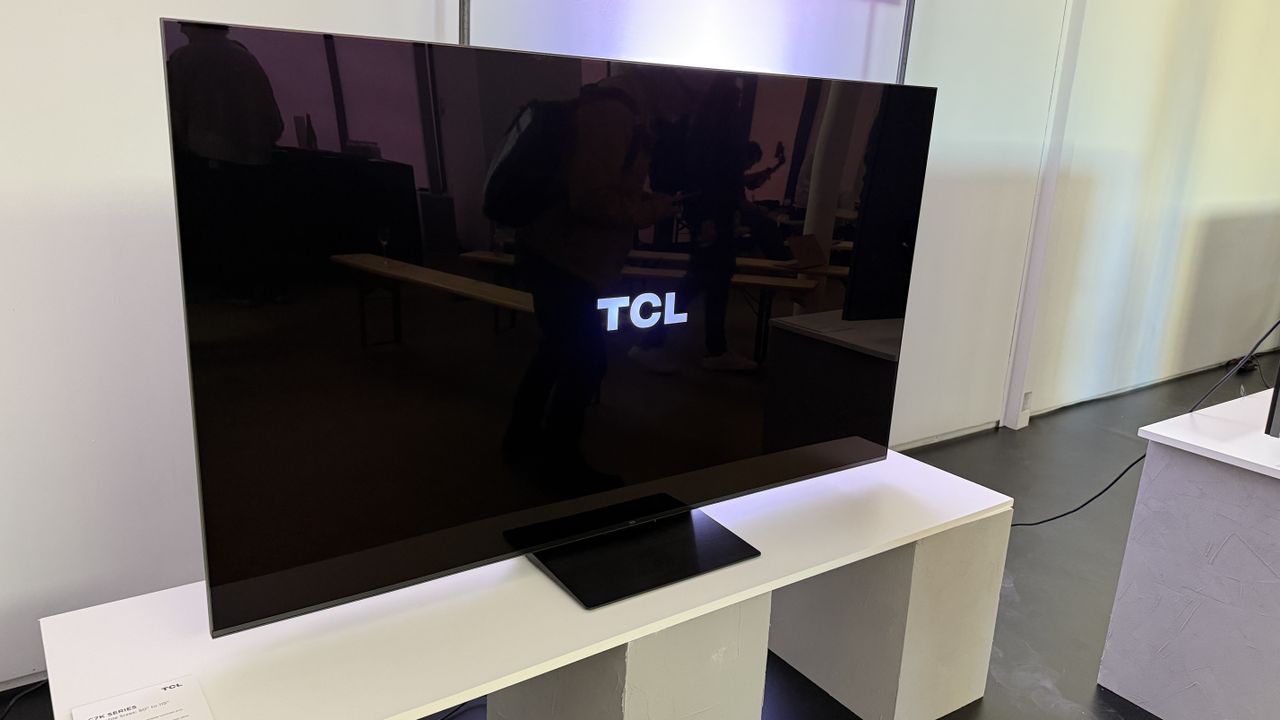 The TCL C7K showing the TCL logo