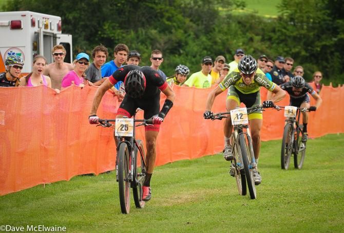 Antoine Caron (Specialized) takes the sprint against Kerry Werner