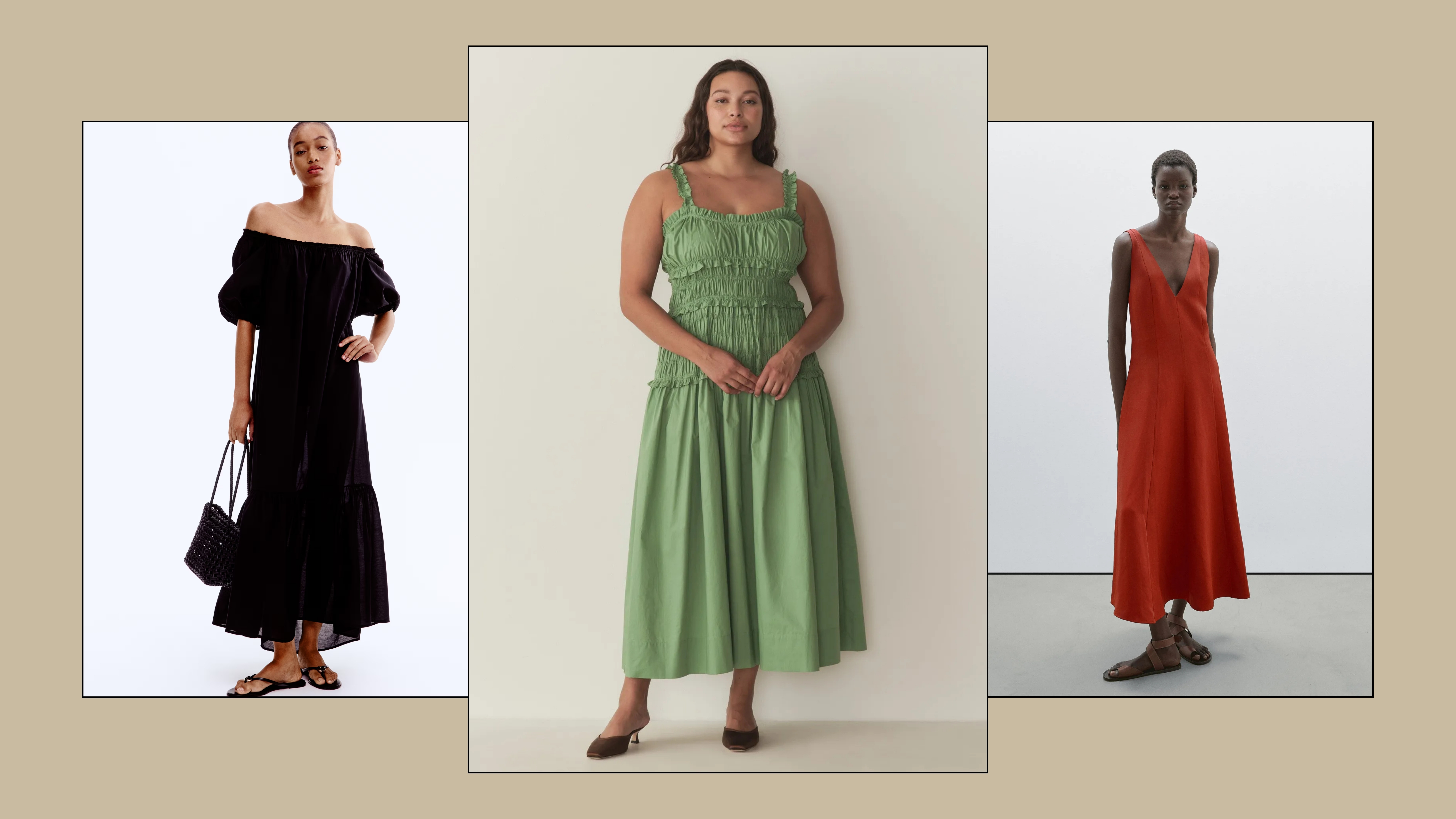 Models wear maxi dresses for summer