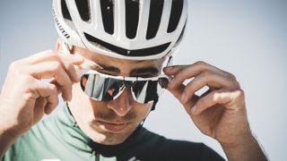 Peter Sagan wearing the new 100% Westcraft sunglasses in white