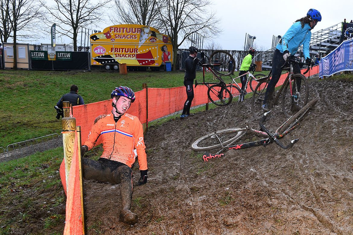 Crashes are going to be common on this off-camber