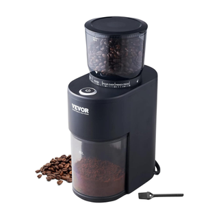 A burr coffee grinder