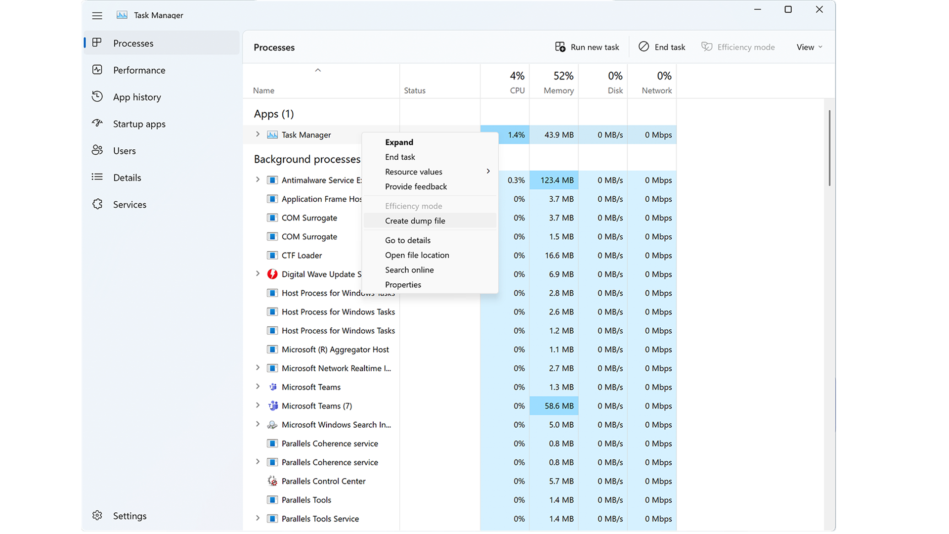 New Task Manager in Windows 11