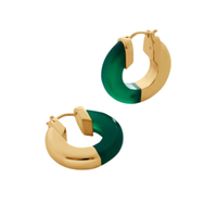 Kate Young Gemstone Small Hoop Earrings, was £195, now £136.50&nbsp;