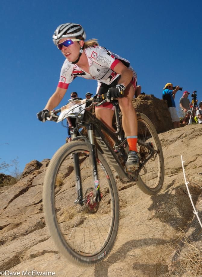 Chloe Woodruff (Competitive Cyclist) was the first female finisher on lap one