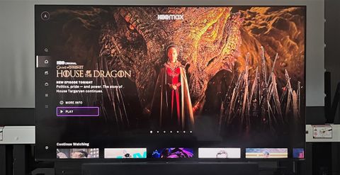 Vizio MQX series TV with smart TV interface showing House of the Dragon