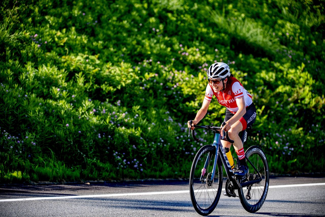 Anna Kiesenhofer at the 2021 Tokyo road race