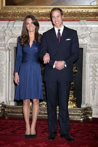 Kate Middleton and Prince William announcing their engagement in 2010.