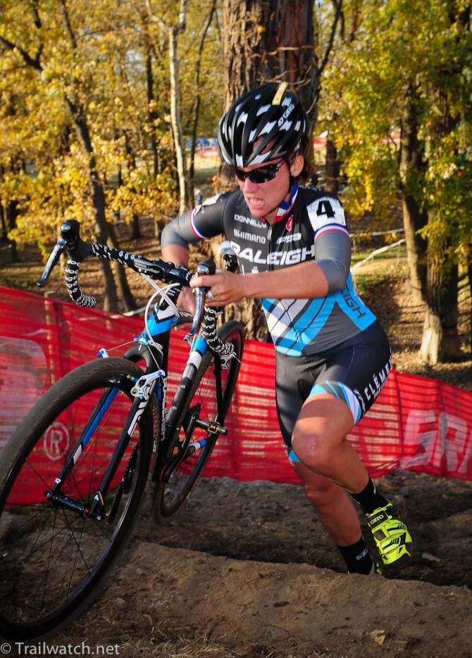 Caroline Mani (Raleigh Clement) giving 100% at the steps