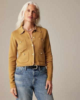 Patch-Pocket Sweater Lady Jacket