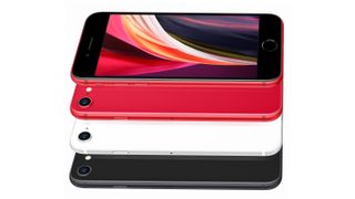 The iPhone SE is available in black, white and red