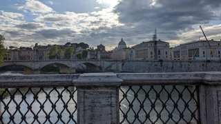 View of the Tiber River in Rome.