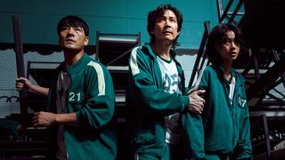 From left: Park Hae-soo, Lee Jung-jae, and Jung Ho-yeon in Netflix's Squid Game