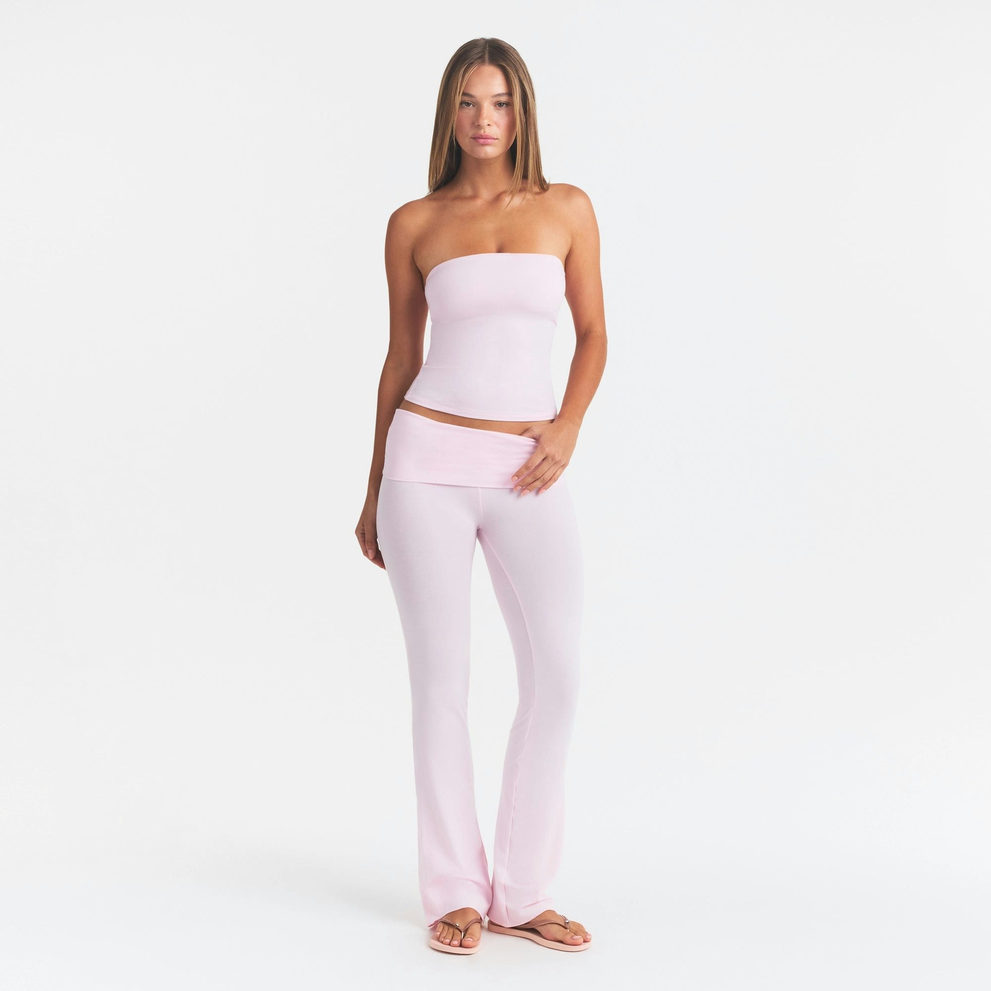 Cotton Jersey Foldover Pant | Cherry Blossom | Xxs