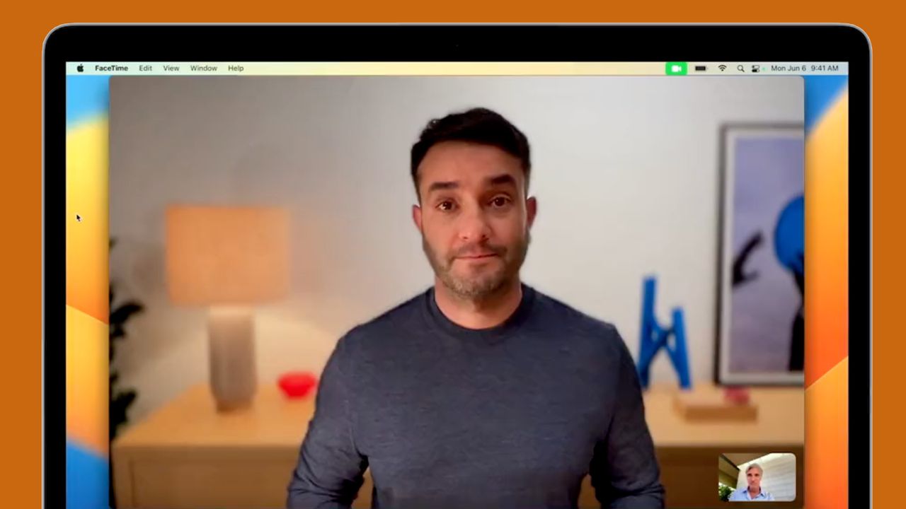 A MacBook showing Apple's Continuity Camera feature
