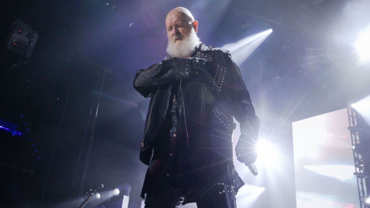 Singer Rob Halford of the British band Judas Priest performs live on stage during a concert at the Max-Schmeling-Halle on July 2, 2024 in Berlin, Germany. 