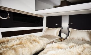 Bedroom aboard Azimut yacht