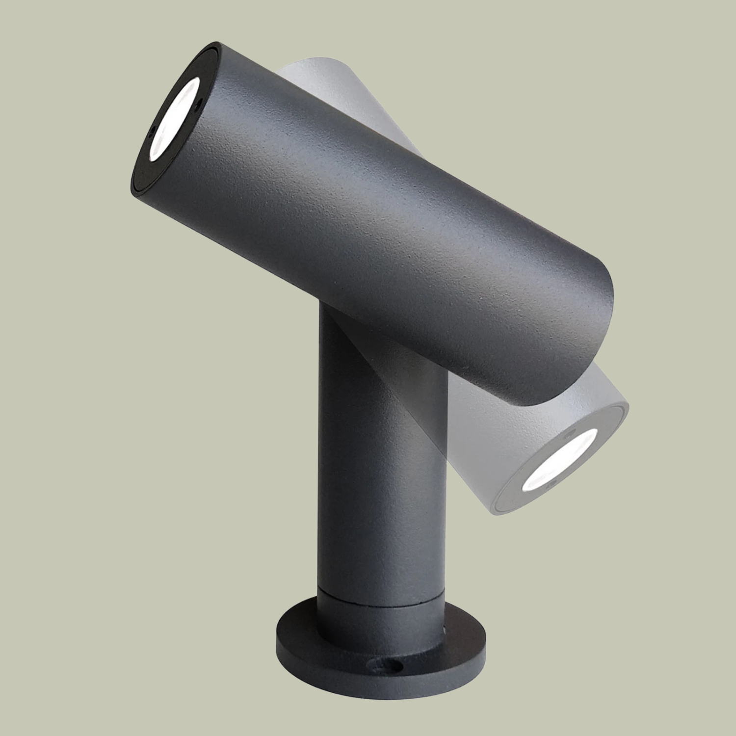 A black outdoor adjustable floor light